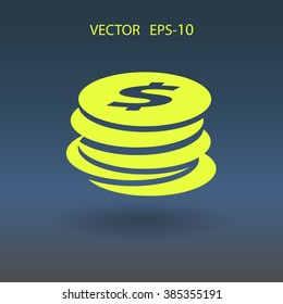 Icono plano del dinero