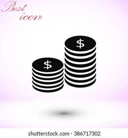 Flat icon of money