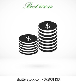 Flat icon of money