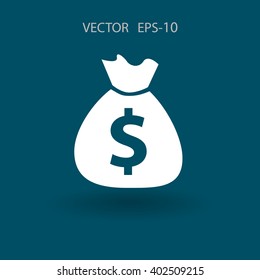 Flat icon of money