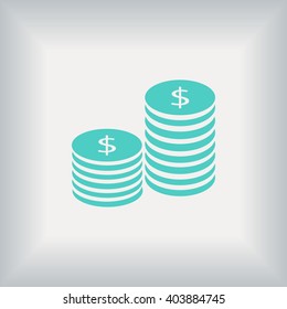 Flat icon of money