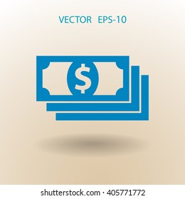 Icono plano del dinero