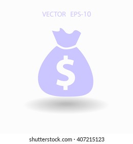 Flat icon of money