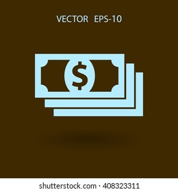 Icono plano del dinero