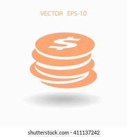 Flat icon of money