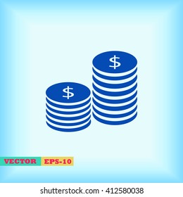 Flat icon of money