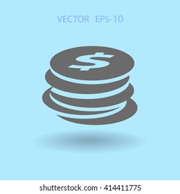 Flat icon of money