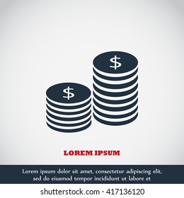 Flat icon of money