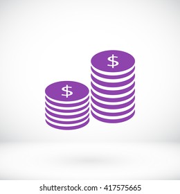Flat icon of money