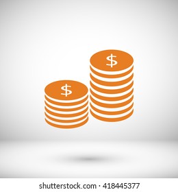 Flat icon of money