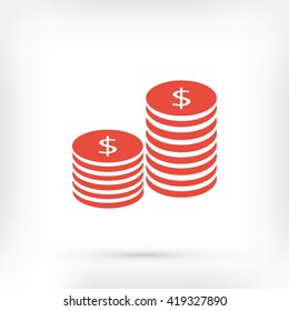 Flat icon of money