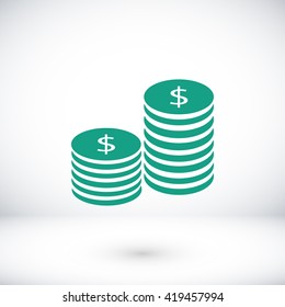Flat icon of money