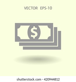 Icono plano del dinero