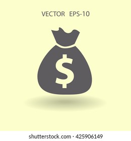 Flat icon of money