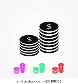 Flat icon of money