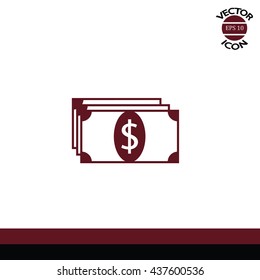 Flat icon of money 
