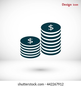 Flat icon of money