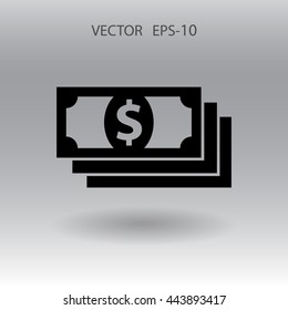 Icono plano del dinero