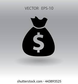 Flat icon of money