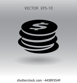 Flat icon of money