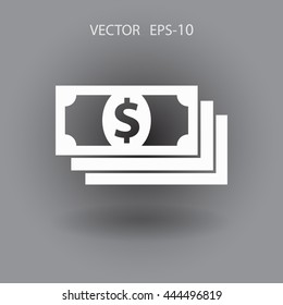 Flat icon of money