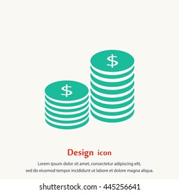 Flat icon of money