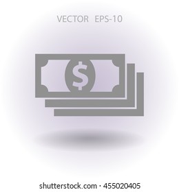 Icono plano del dinero