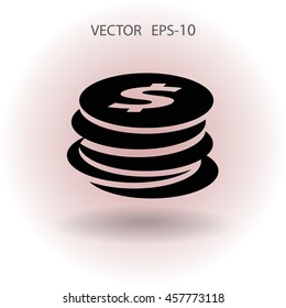 Flat icon of money