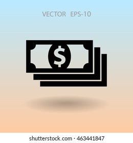 Icono plano del dinero