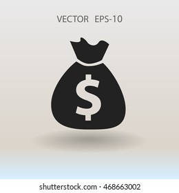 Flat icon of money