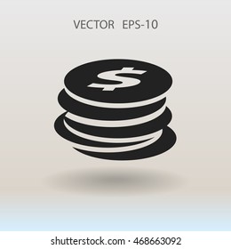 Flat icon of money