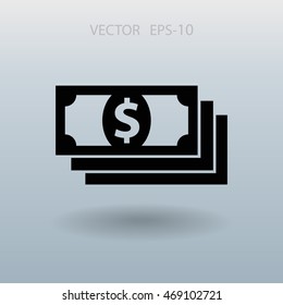Icono plano del dinero