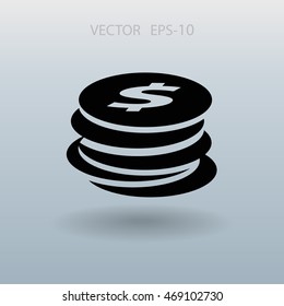 Icono plano del dinero