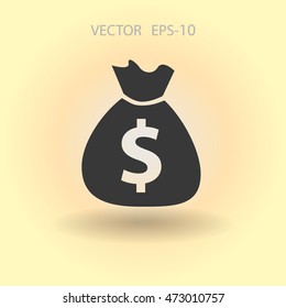 Flat icon of money