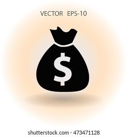 Icono plano del dinero