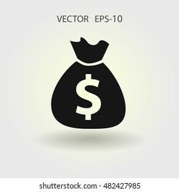 Flat icon of money
