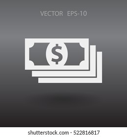 Flat icon of money