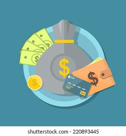 flat icon or money bag