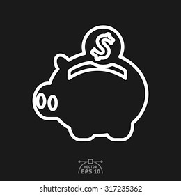 Flat icon of money box.