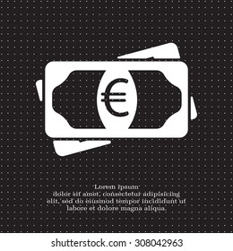 Flat icon of money (euro) vector icon