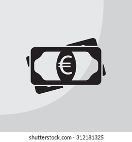 Flat icon of money (euro) vector icon