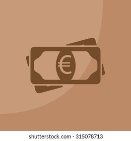 Flat icon of money (euro) vector icon