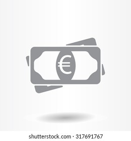 Flat icon of money (euro) vector icon