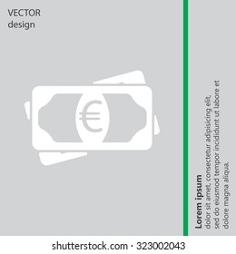 Flat icon of money (euro) vector icon