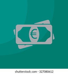 Flat icon of money (euro) vector icon