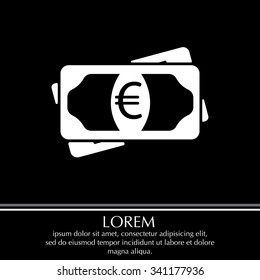 Flat icon of money (euro) vector icon