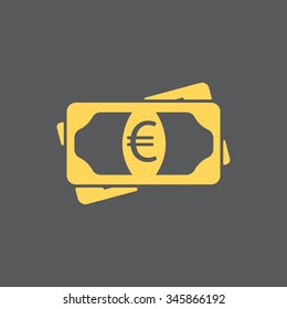 Flat icon of money (euro) vector icon