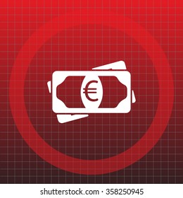 Flat icon of money (euro) vector icon
