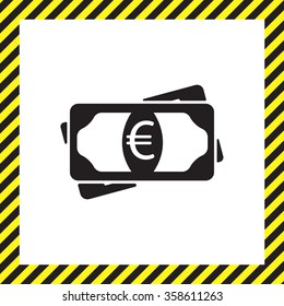 Flat icon of money (euro) vector icon