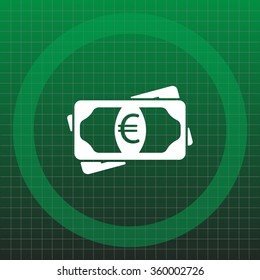 Flat icon of money (euro) vector icon